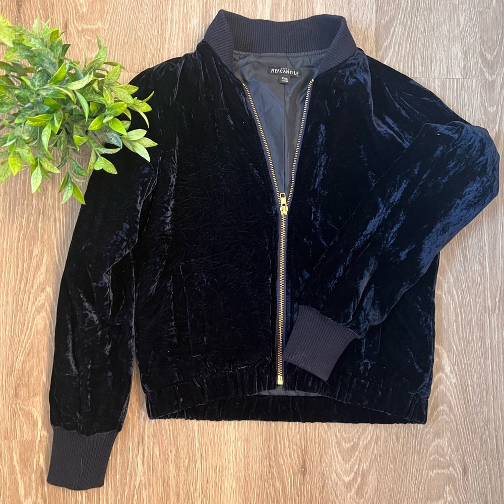 NWOT J Crew Velvet Bomber Jacket